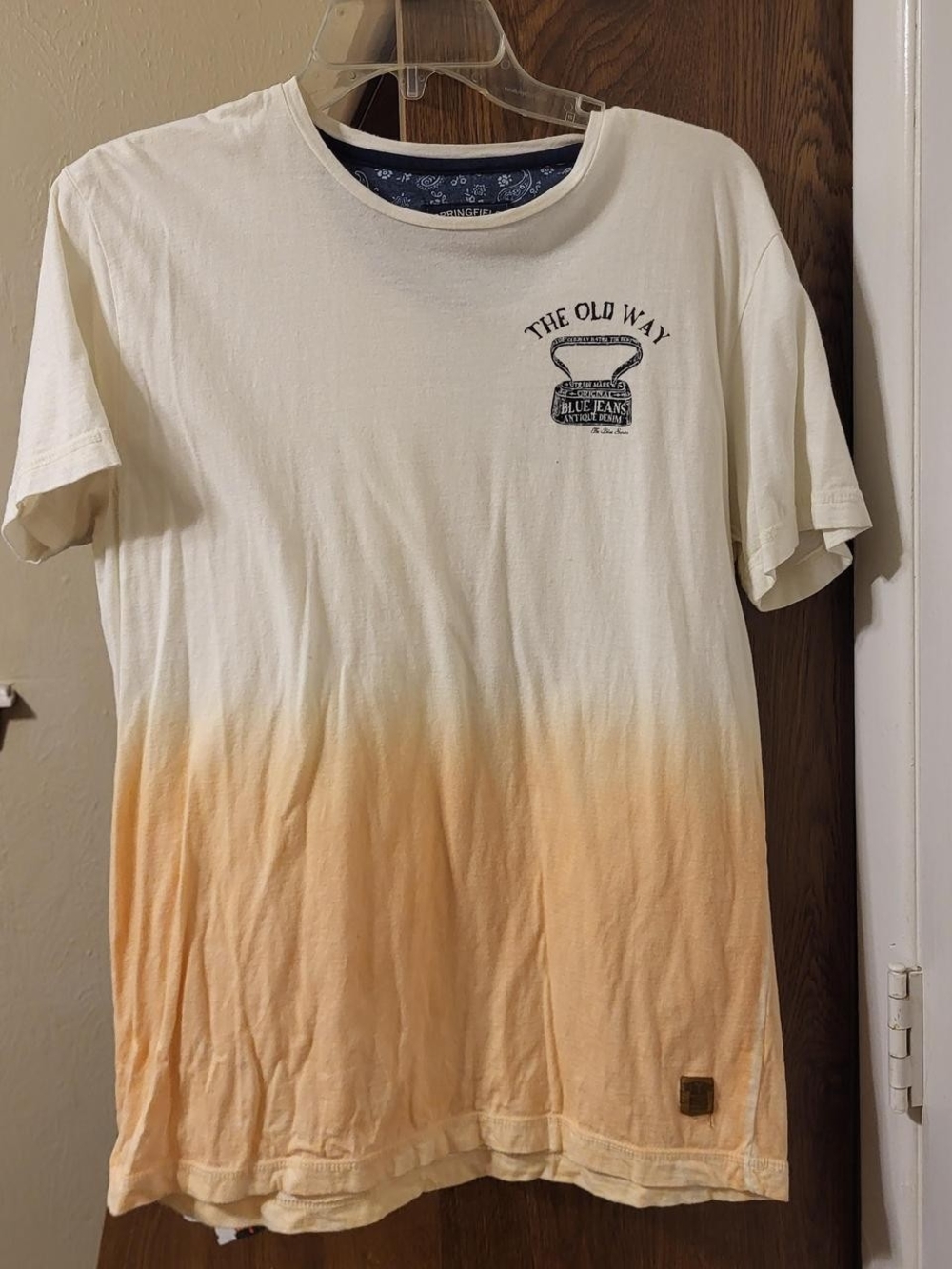 Cream to Peach Ombre Short Sleeve Tee